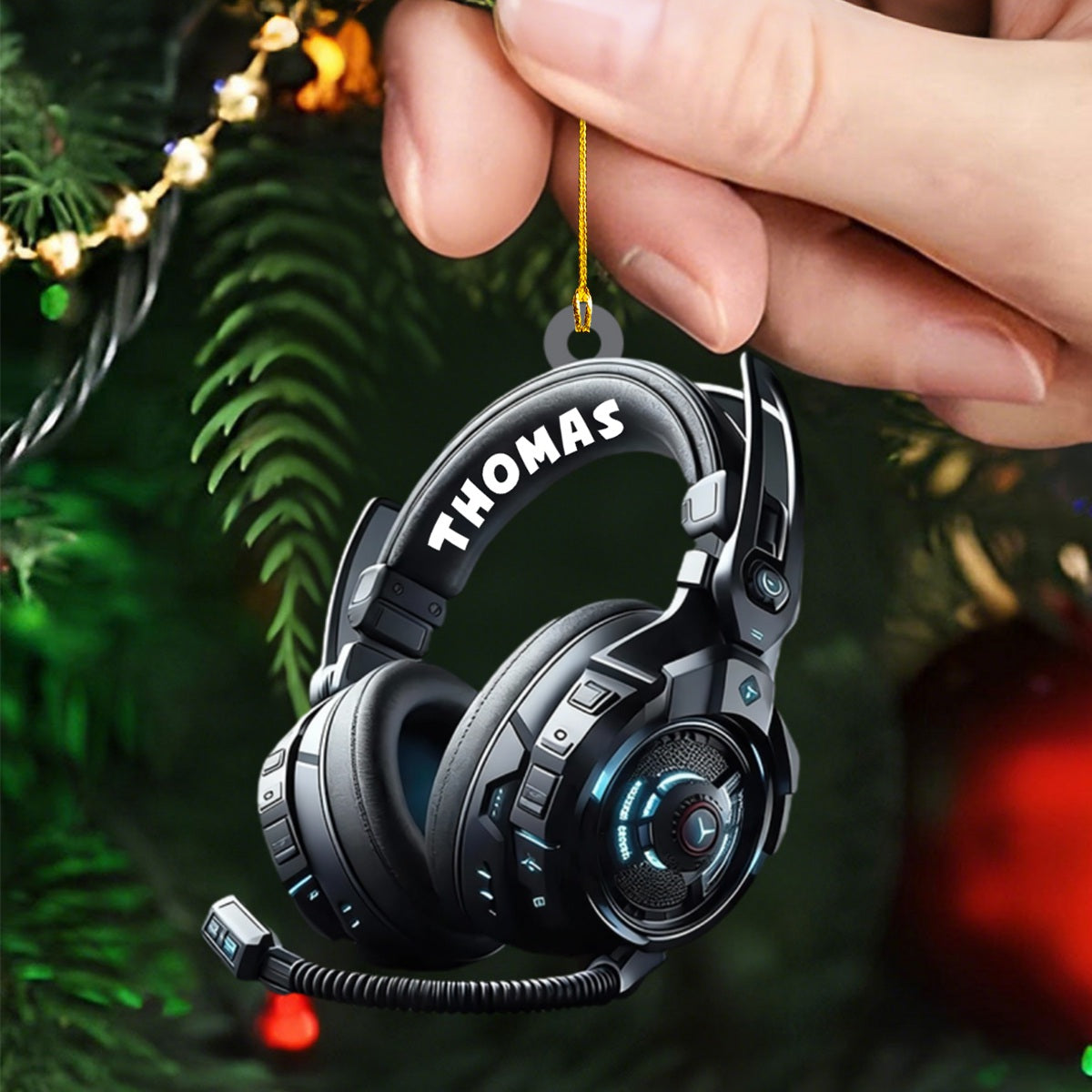 Personalized Gaming Head Phones Christmas Ornament, Gift For Gamer, Video Game Ornament, Christmas Gift For Him