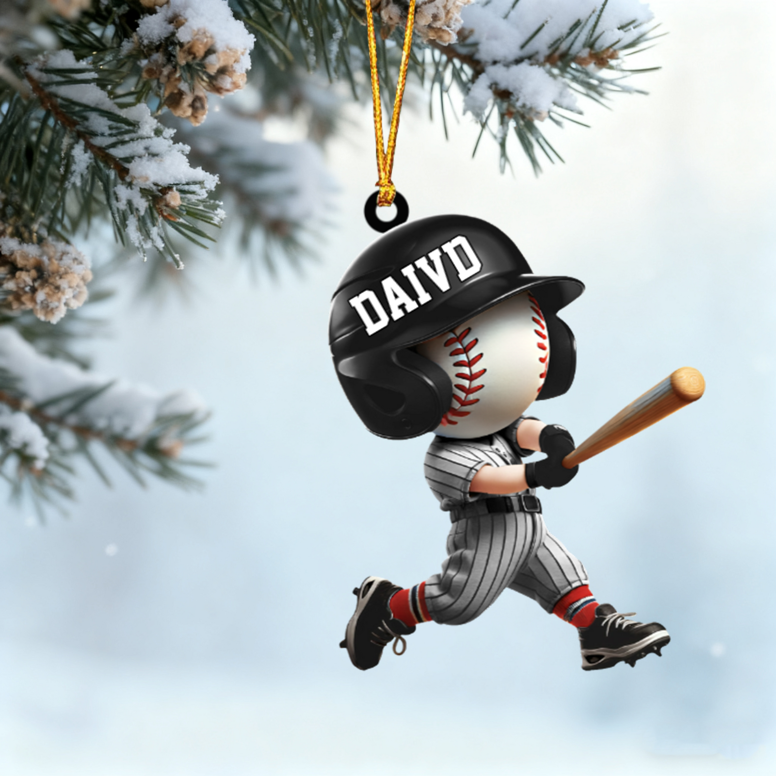 Adorable Baseball Player Personalized Ornament For Baseball Lovers