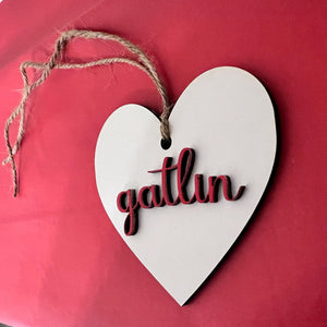 Personalized Brand Name Wooden heart tag,Gift tag,tag basket Tag for Valentine's Day