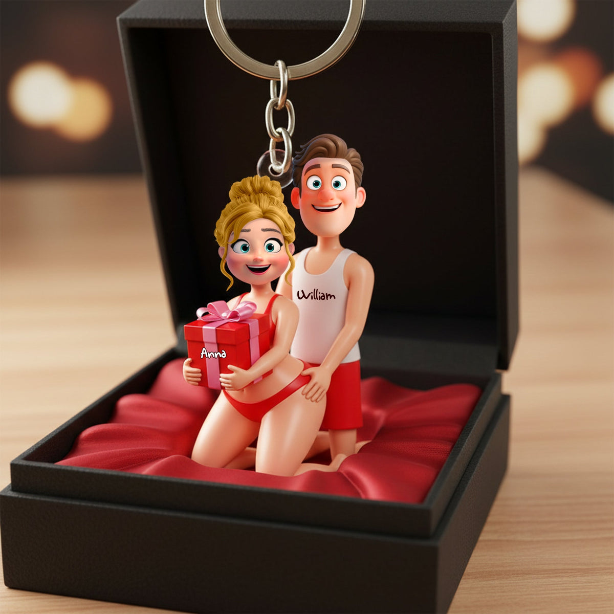 Personalized Playful Couple Acrylic Keychain Gifts For Couples