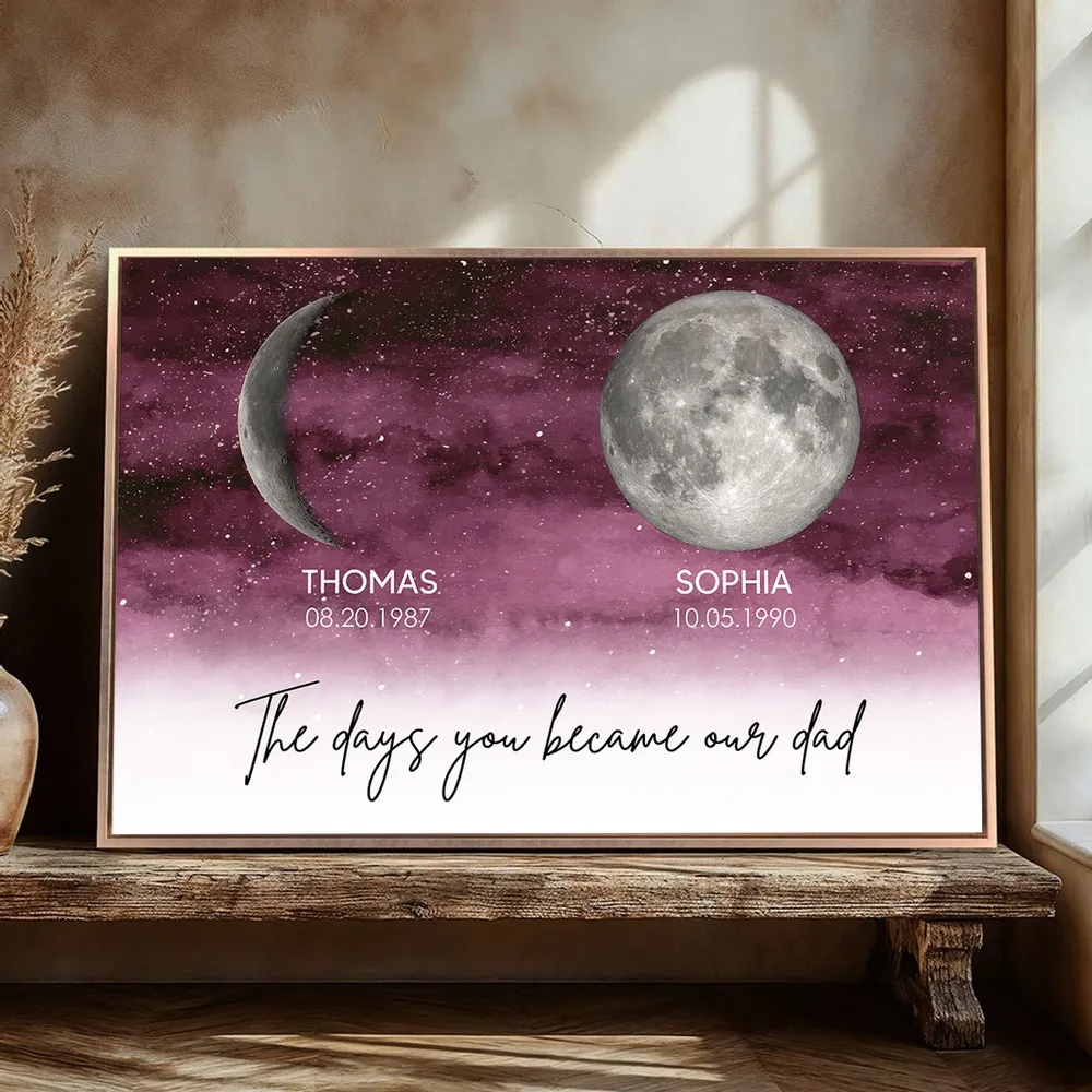 Starry Night Birth Moon Phase The Days You Became Our Dad Personalized Poster