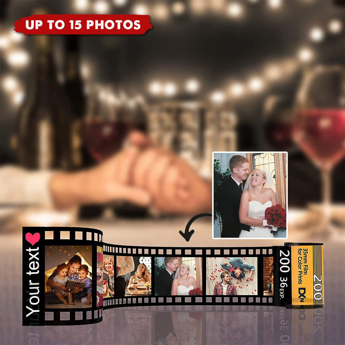 Personalized Couple Photos Film Roll Keychain - Gifts to Lover