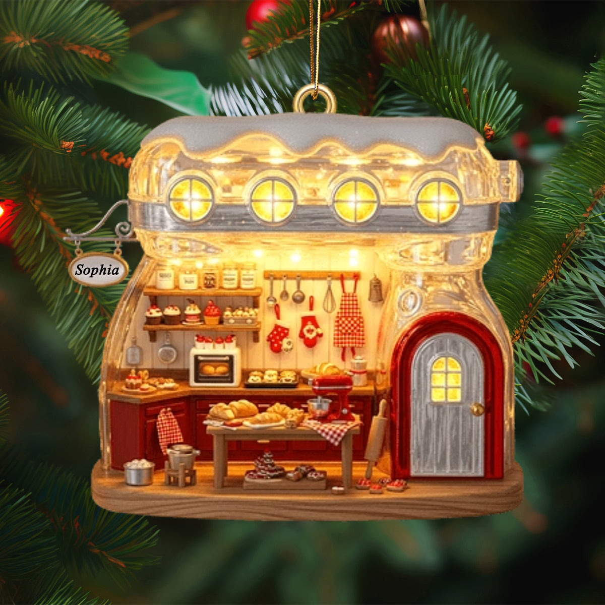 Baking Mixer Cozy House Personalized Baking Ornament