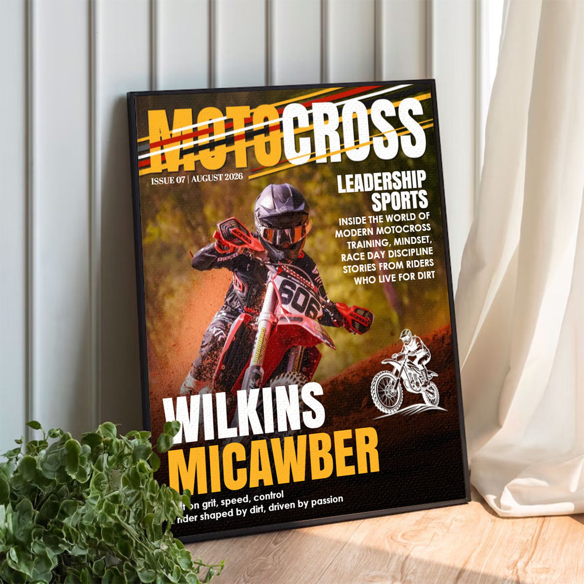 Custom Motocross Magazine Cover – Personalized Gift For Motocross Lovers & Dirt Bike Riders | Birthday Present For Son