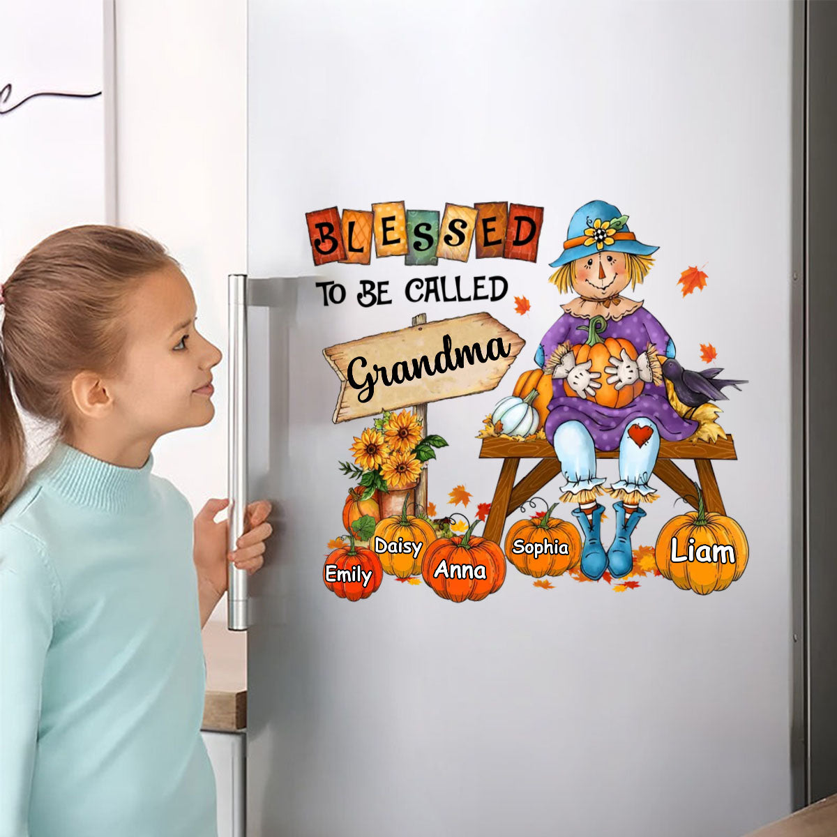 Personalized Gift For Grandma Blessed To Be Called Grandma Fall Decal