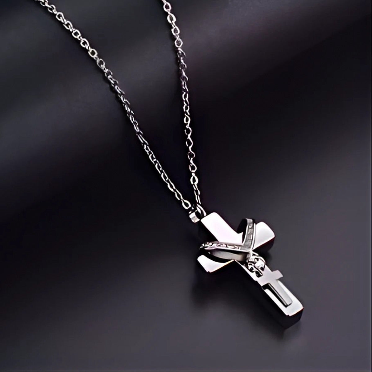Eternal Embrace Memorial Cross Urn Necklace