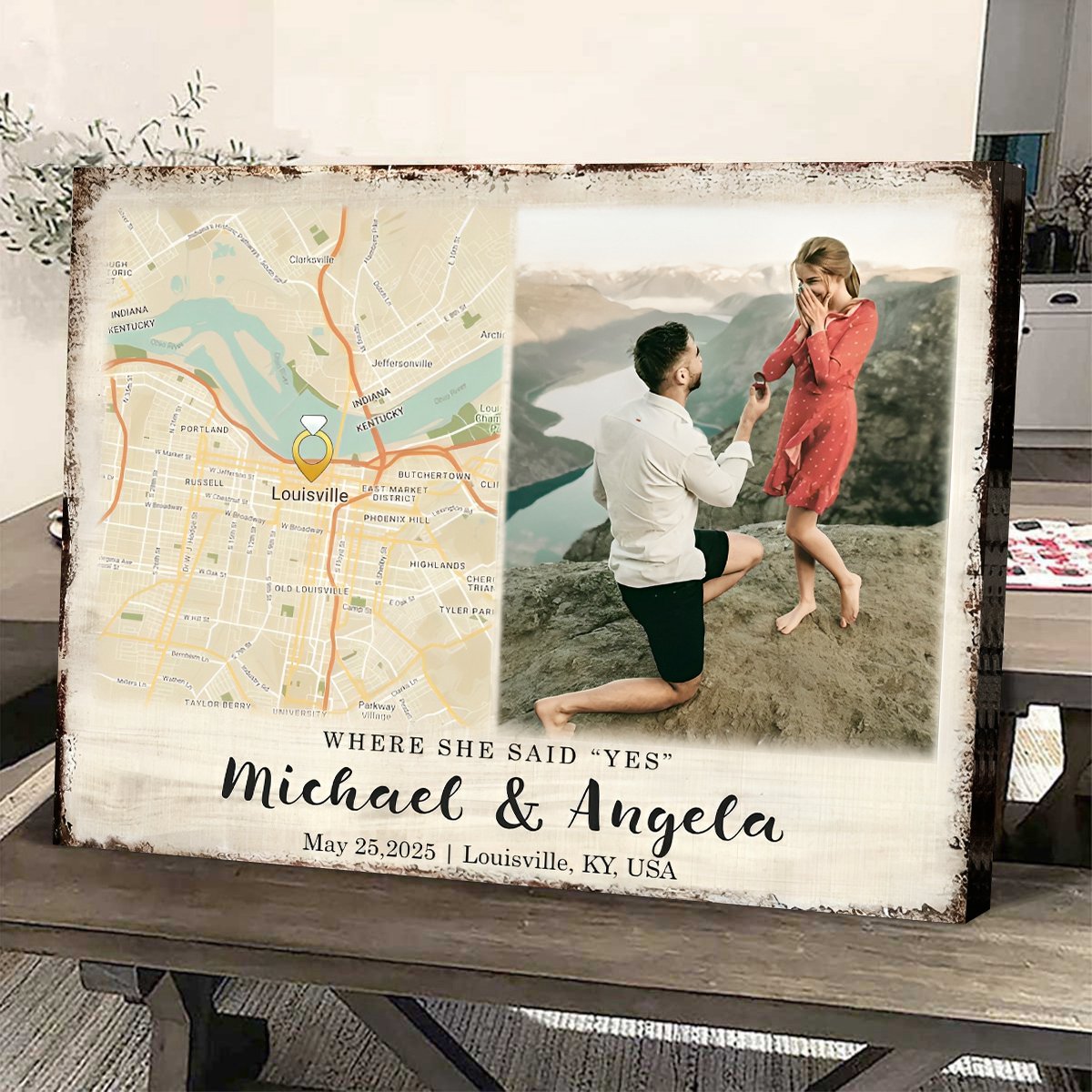 Celebrate Your Love Story With A Unique Personalized Custom Map Canvas Gift Couple