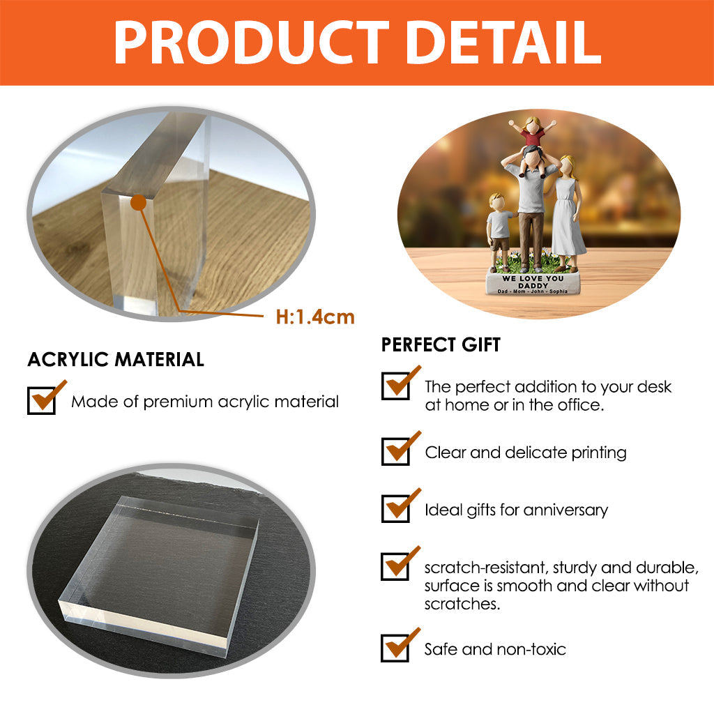 We Love You Dad Mom - Personalized Family Custom Shaped Acrylic Plaque