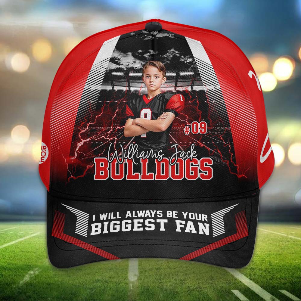 I Will Always Be Your Biggest Fan Personalized Photo Football Classic Cap