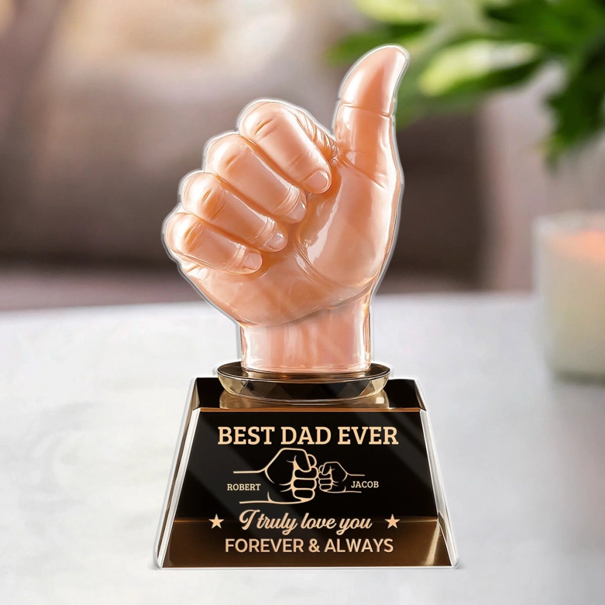 Dad Of The Year, Every Year - Family Personalized  Custom Shaped Acrylic Plaque