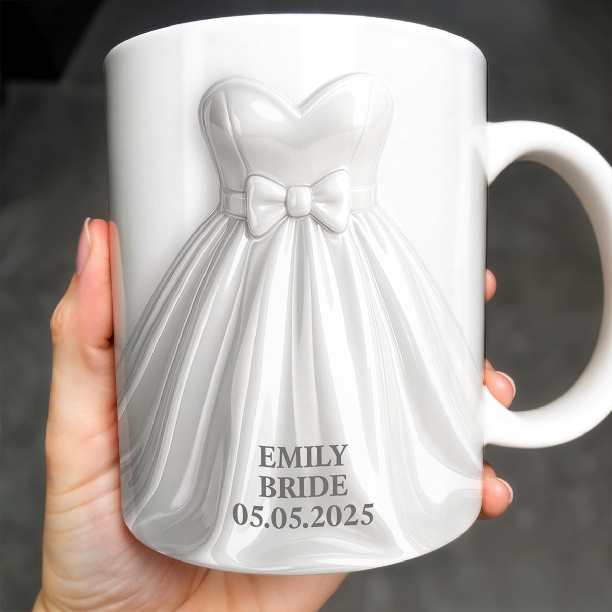 Elegant Groom Suit Bride Dress Design, Personalized Custom Coffee Mug, Gift For Couple