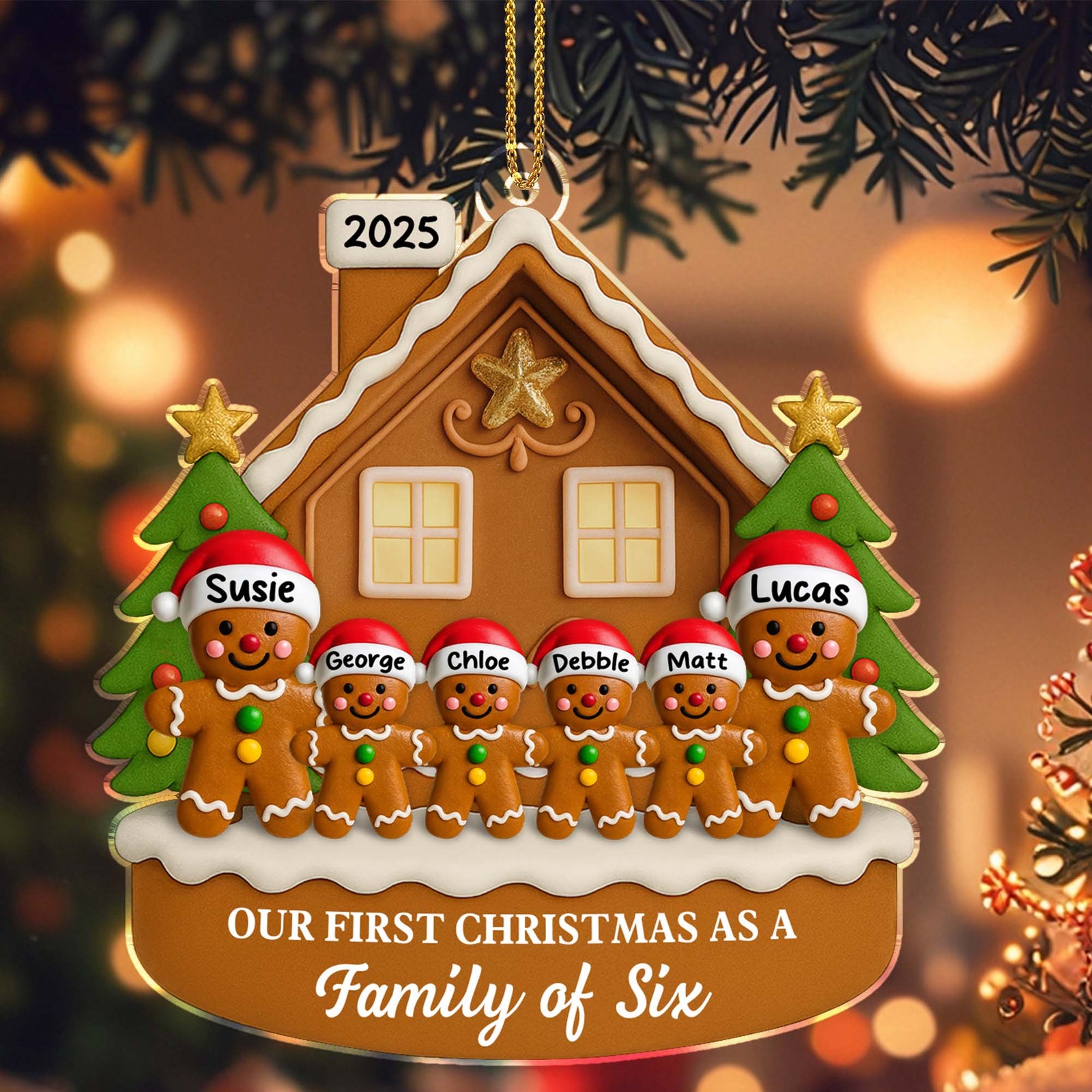 Our First Christmas As A Family Personalized House Acrylic Ornament