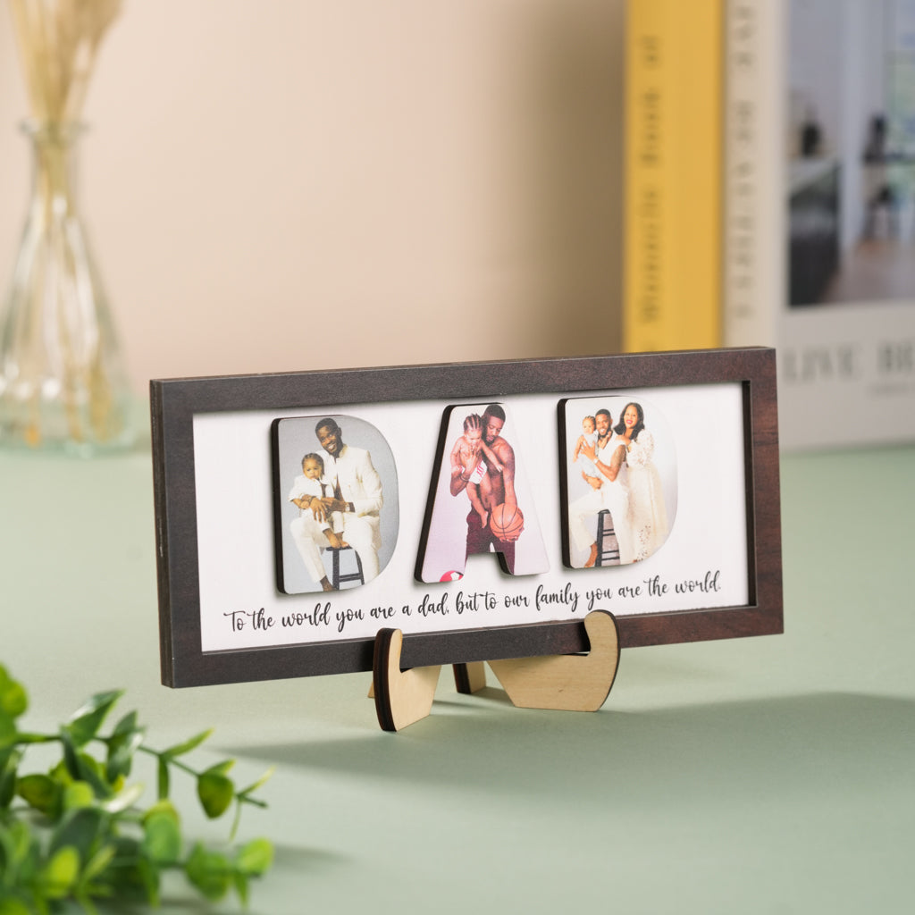 Personalized Wooden Frame for Dad with Family Photos – Father’s Day