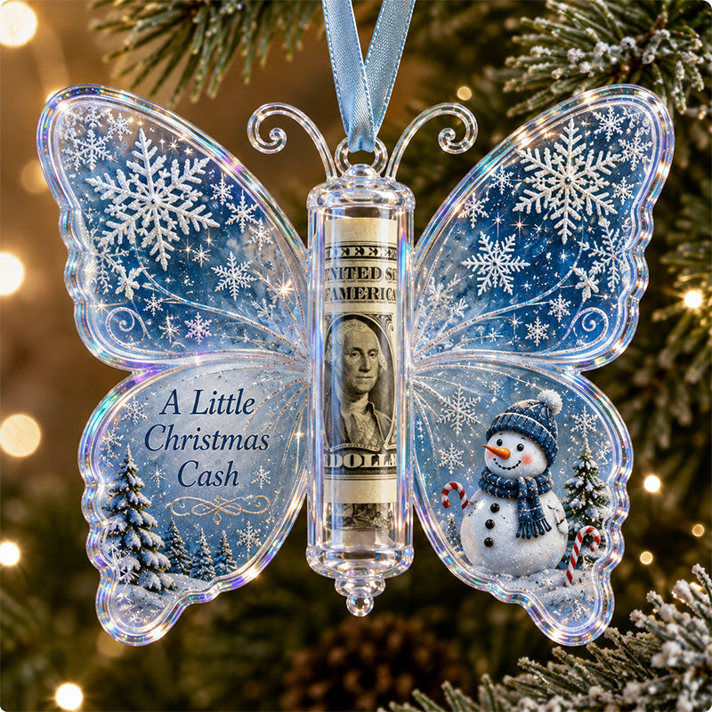 Christmas Cash Gift Butterfly Ornament – Holiday Money Holder Keepsake