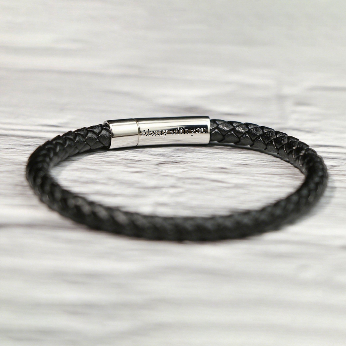 Personalized Memorial Buckle Leather Bracelet