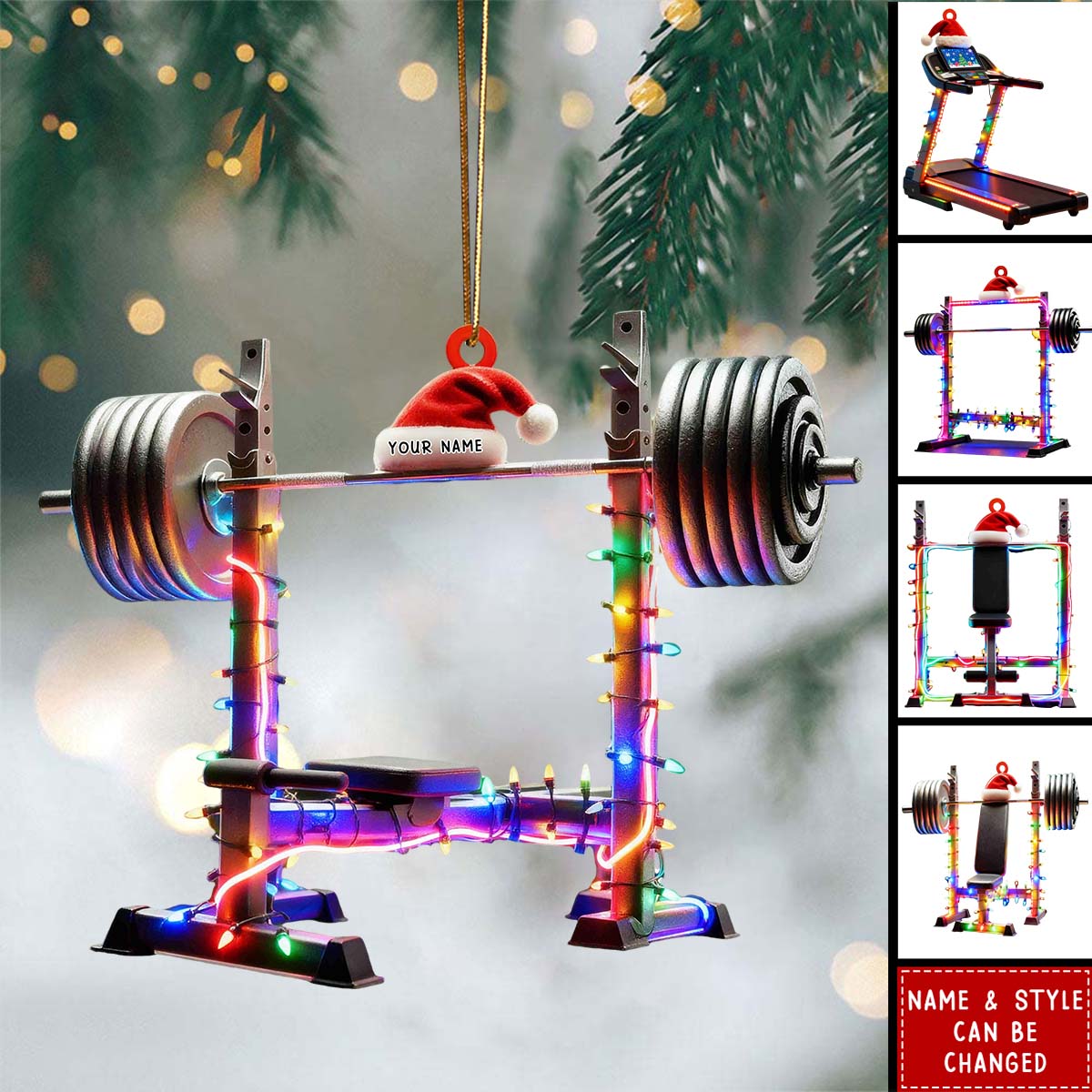 Personalized Custom Name Gym Ornament, Gymnastics Christmas Gift