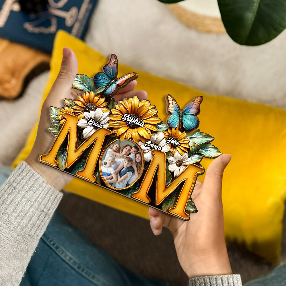 Sunflower Mom - Personalized Mother Custom Acrylic Plaque