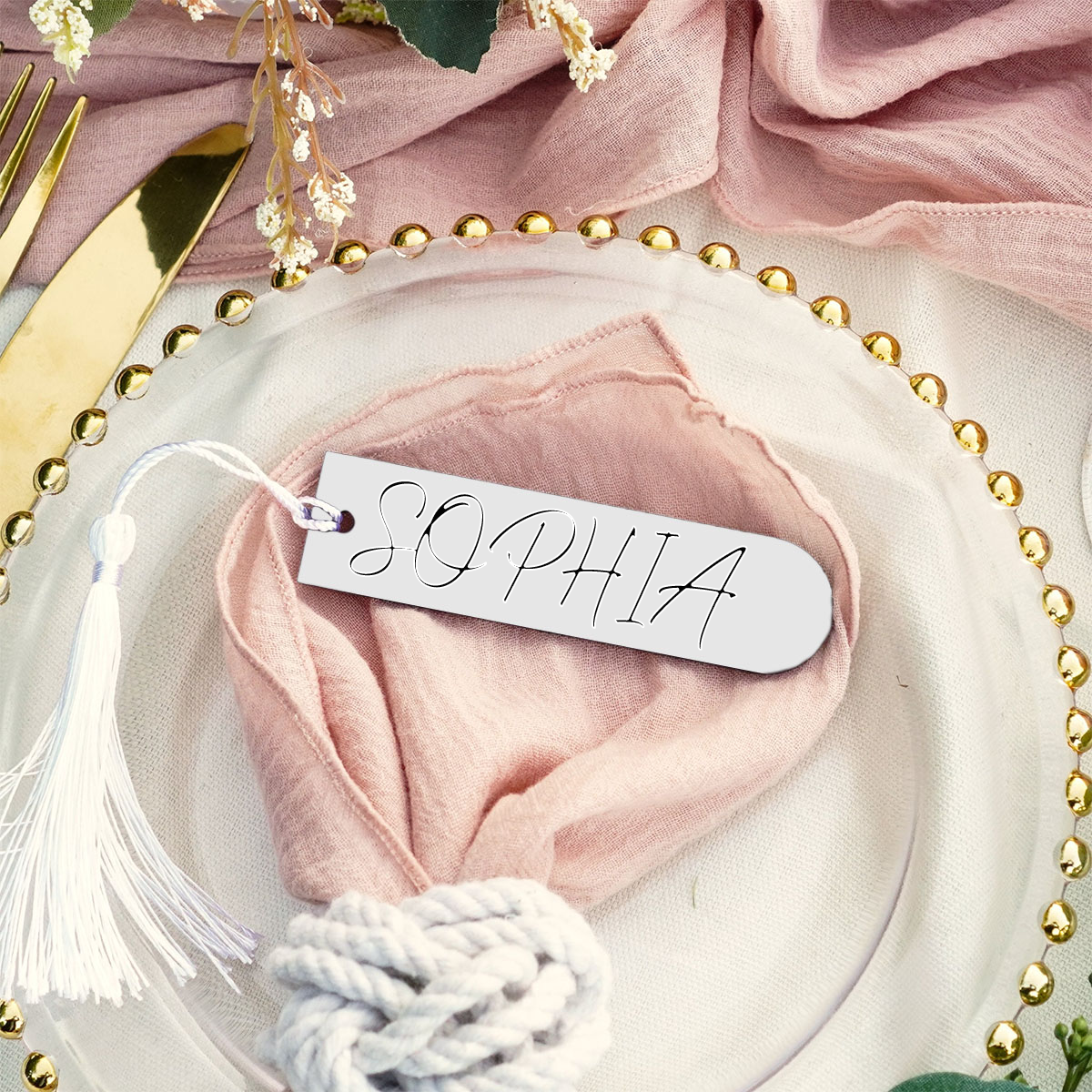 Personalized Decorations Acrylic Bookmark Keyring Wedding Table Decor