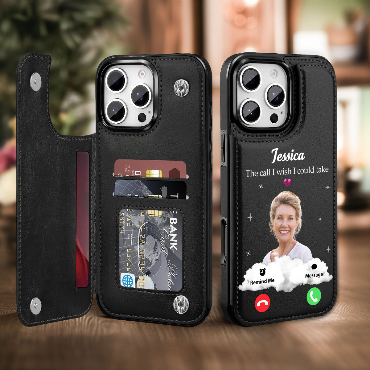 The Call I Wish I Could Take - Personalized Leather Flip Wallet Phone Case
