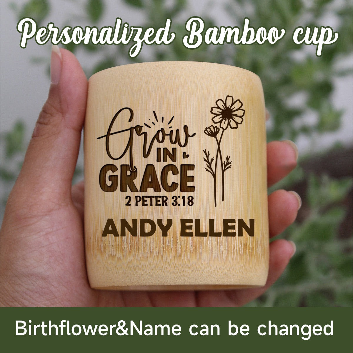 Grow In Grace - Personalized Bamboo Cup