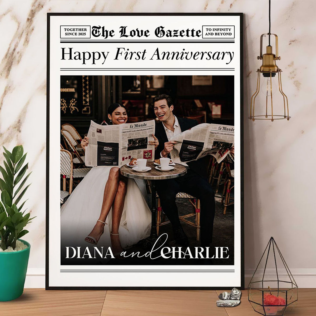 The Anniversary Times - Personalized Photo Poster For Couples