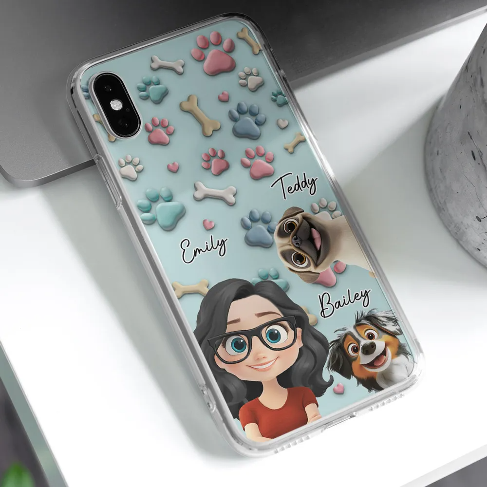 Dog And Human Cartoon - Personalized Custom Phone Case Gift For Pet Lover