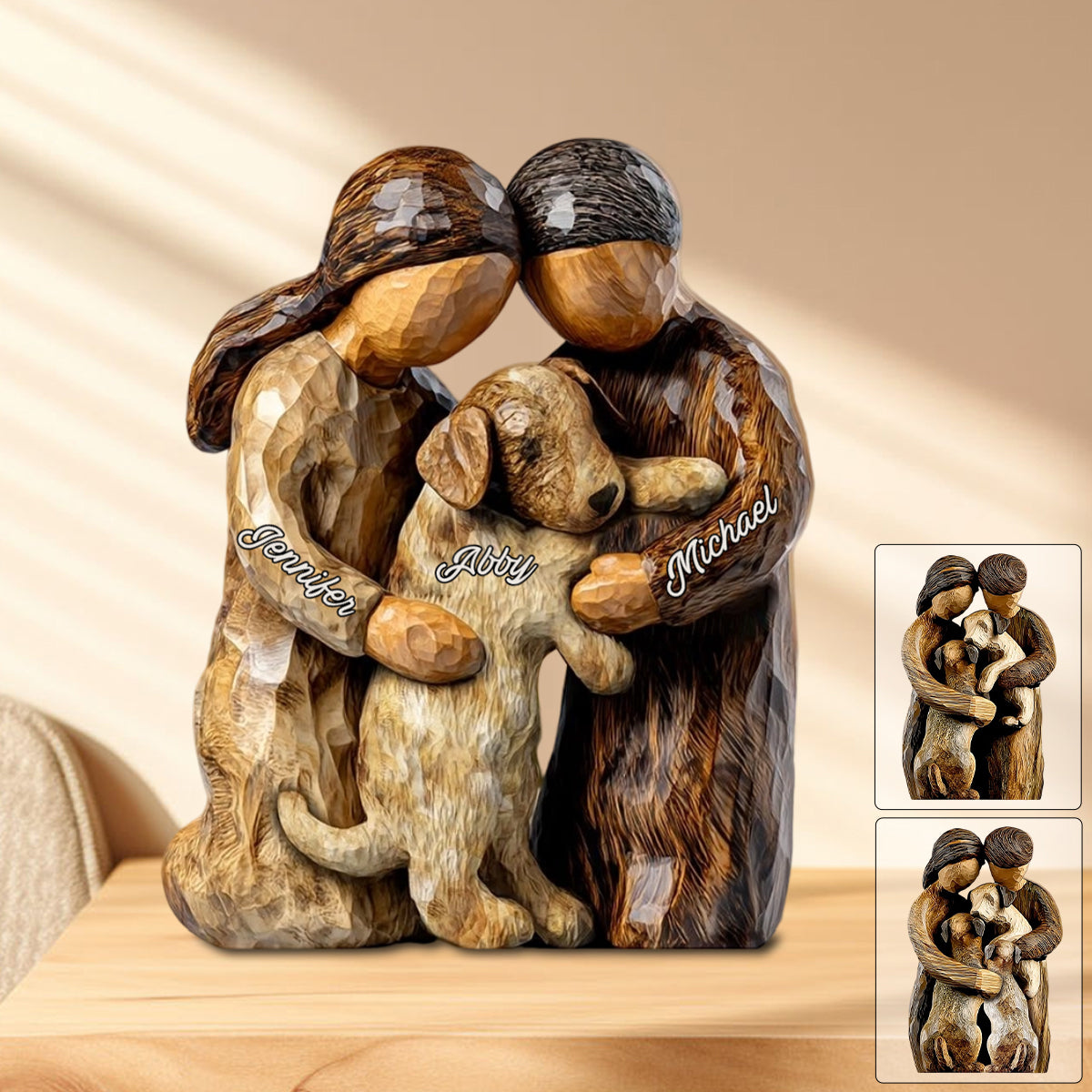 You And Me And The Dog - Personalized Dog Shaped Acrylic Plaque