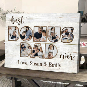 Bonus Dad Photo Collage Personalized Canvas Poster