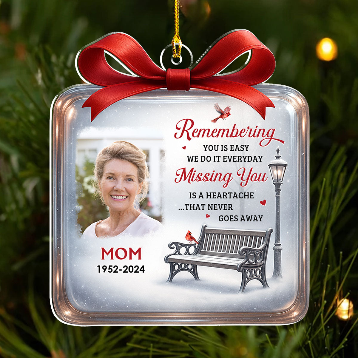 Winter Memorial - Personalized Custom Acrylic Ornament