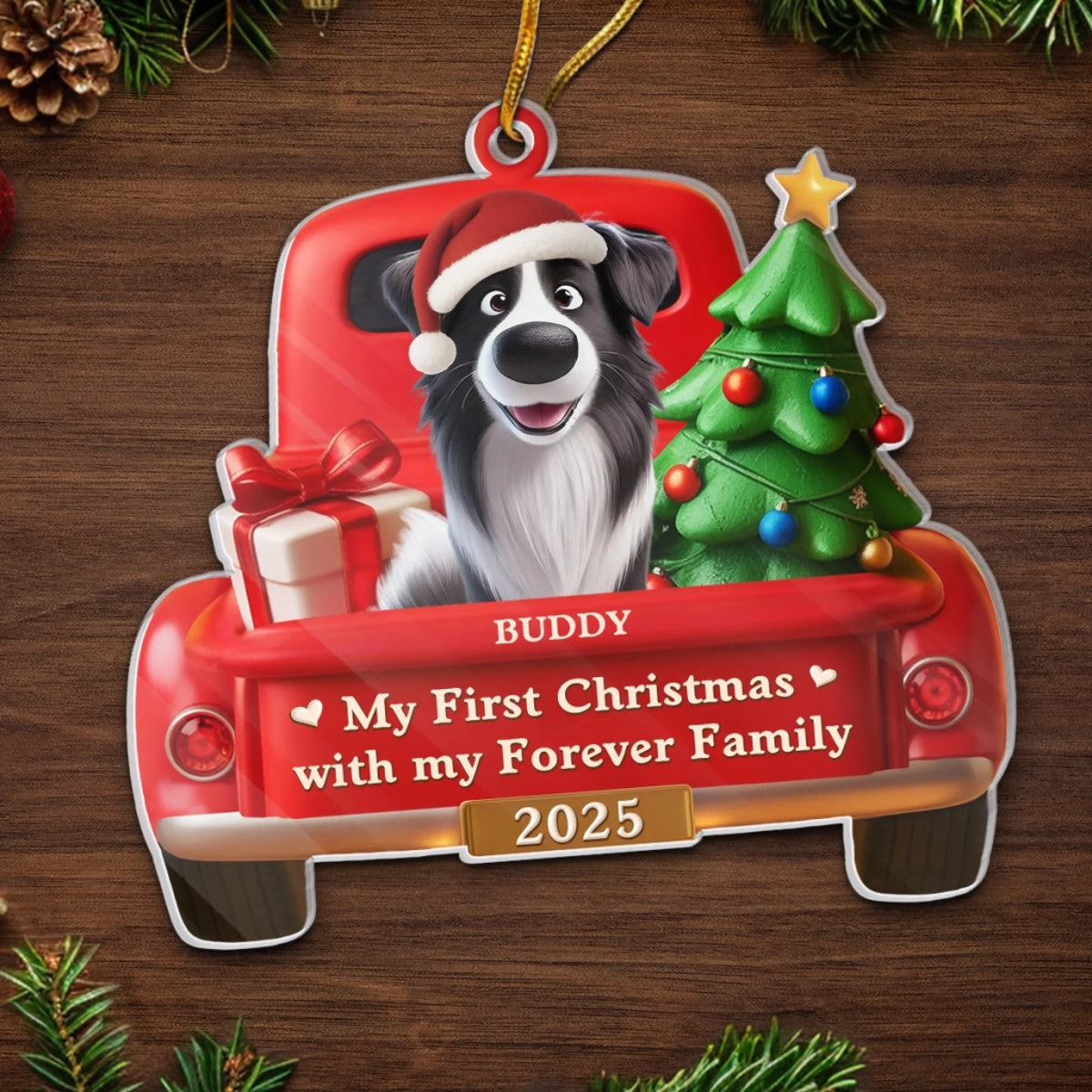 My First Christmas - Personalized Acrylic Ornament Gifts For Dog Lovers, Dog Dad And Mom