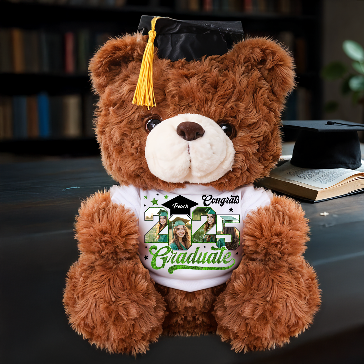 2025 Photo Frame Personalized Graduation Litter Bear Plush - Graduate Bear With Cap