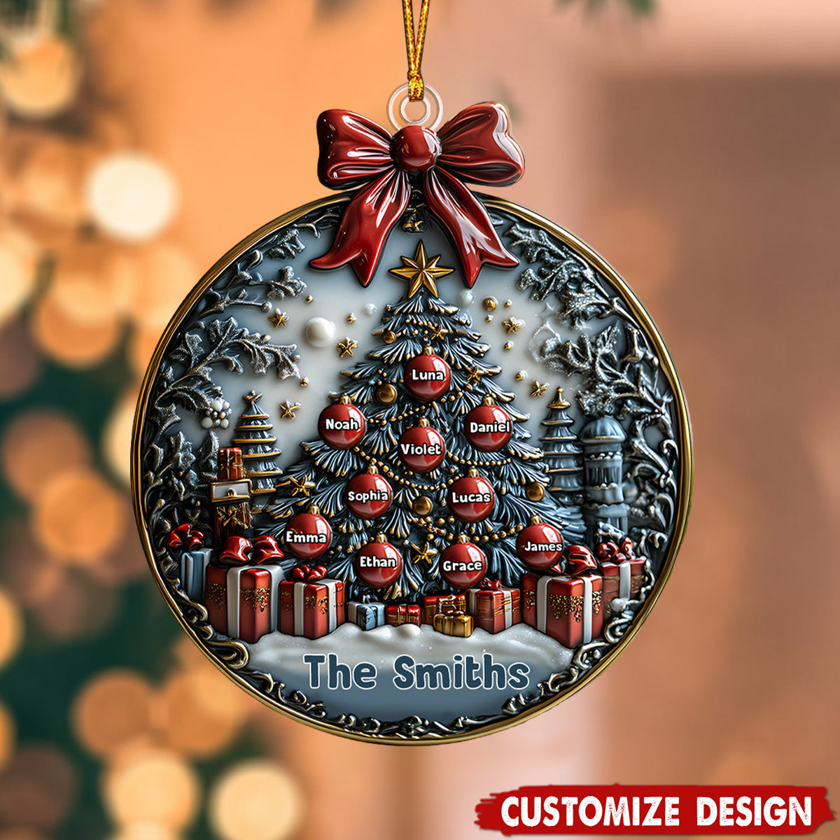 Merry Christmas - Personalized Family Custom Christmas Tree Gift Ball Ornaments