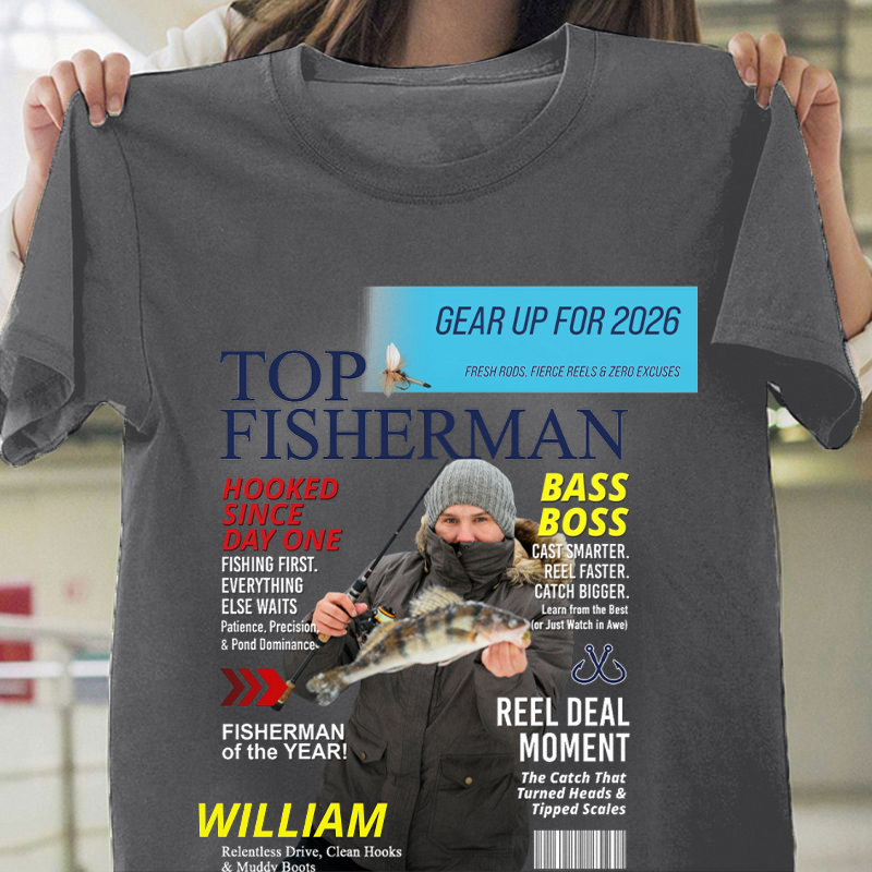 Custom Fishing Magazine Cover Personalized Fishing T Shirt