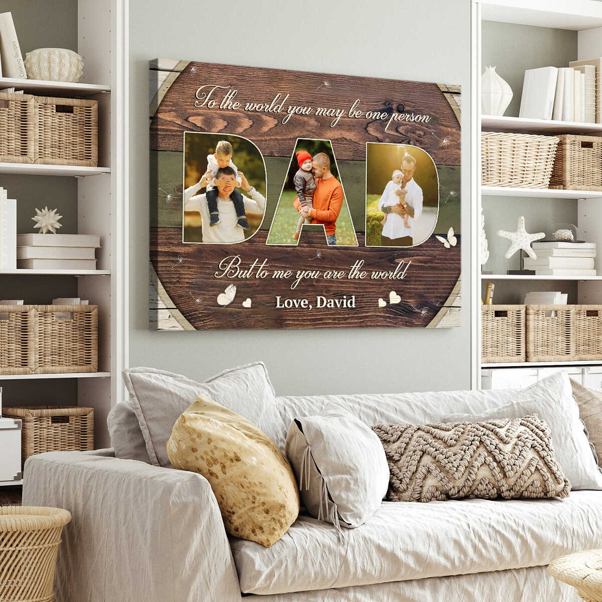 Personalized Father Day’s Gift 2026, Father’s Day Canvas Wall Art, Dad Gift, Dad Photo Collage, Gift from Son, Dad Birthday Gift