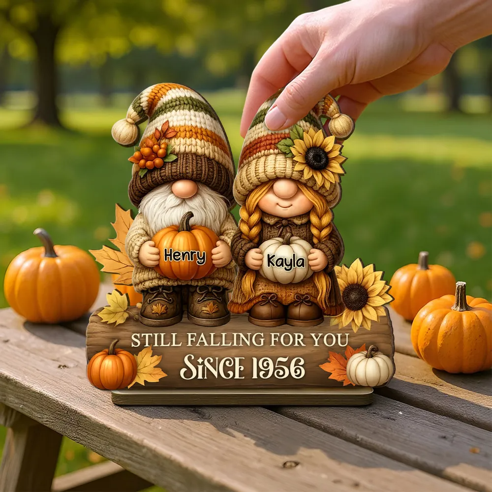 Couple Growing Old Together Personalized Standing Wooden Plaque Fall Decor for Couple