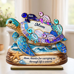 Thanks for Carrying us Through Life's Waves - Personalized Wooden Plaque - Heartfelt Mother's Day Gift for Mom, Wife