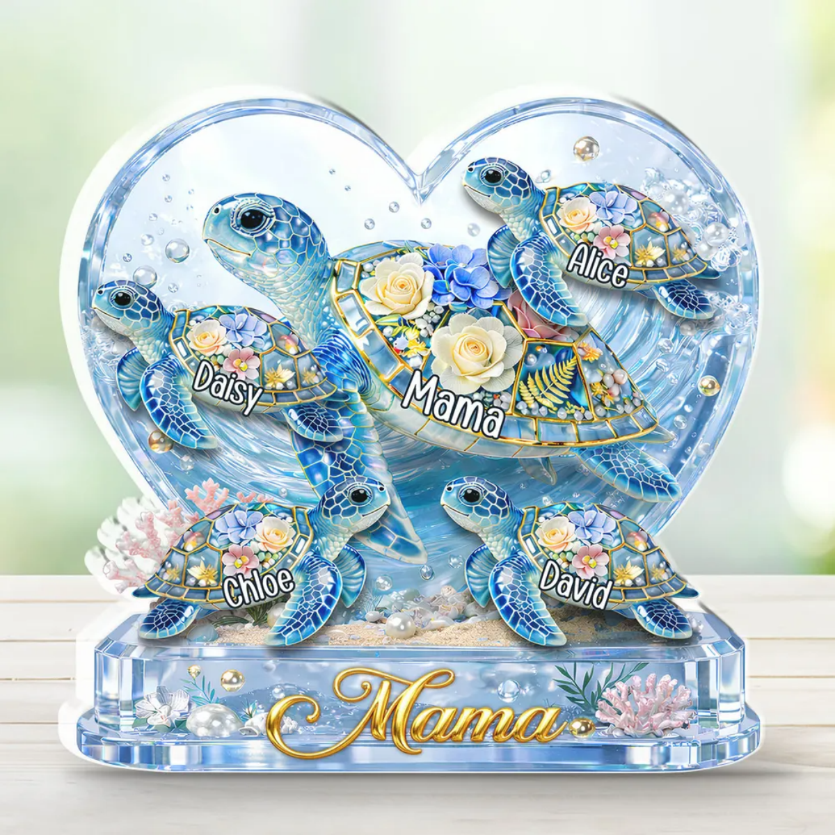 Grandma Mom Turtle - Personalized Acrylic Plaque