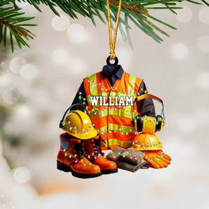 Personalized Construction Worker Uniform Ornament