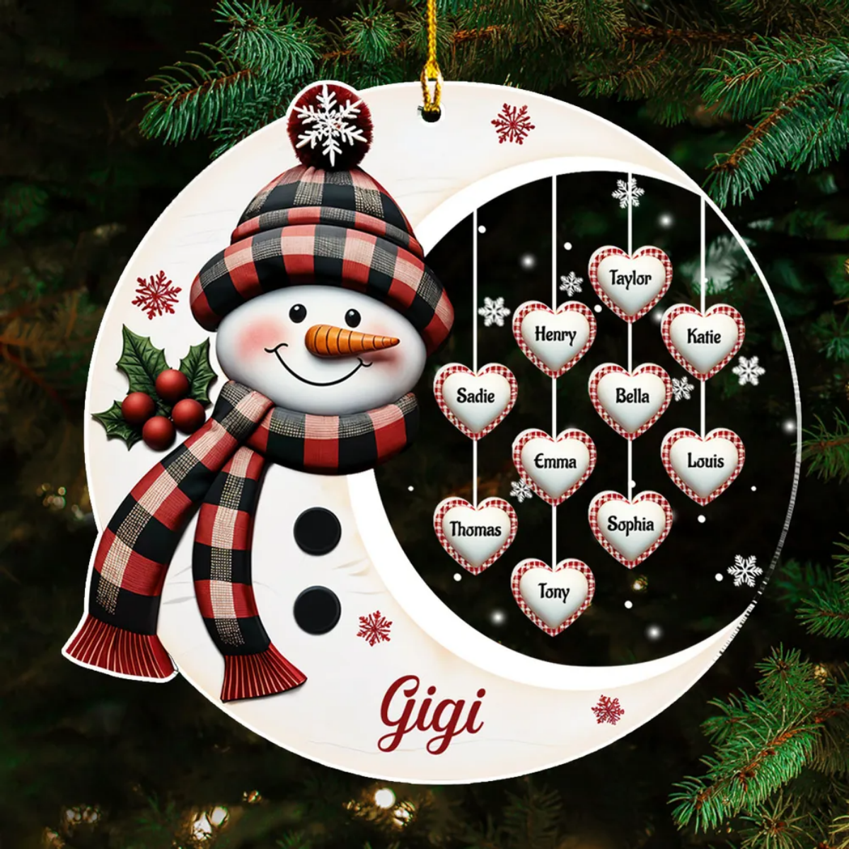 Sweetheart Of Nana Personalized Snowman Acrylic Ornament