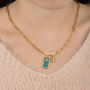 Personalized Tarot Zodiac Birthstone Initial Number Necklace Gift for Astrology Lovers