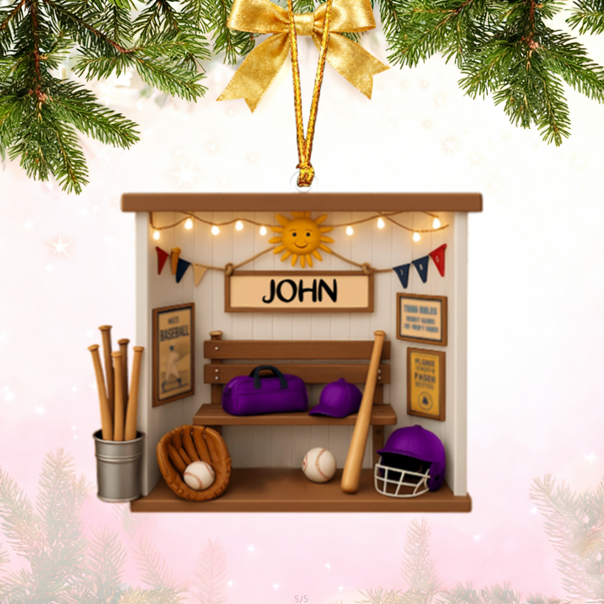 Baseball Bedroom Personalized Home Decor Ornament