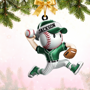 Baseball Player Christmas Ornament  Personalized Ornament for Baseball Lover