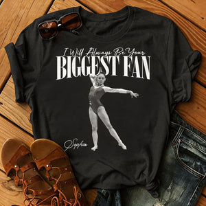 I'll Always Be Your Biggest Fan - Personalized Photo Retro Bootleg T-Shirt For Gymnast