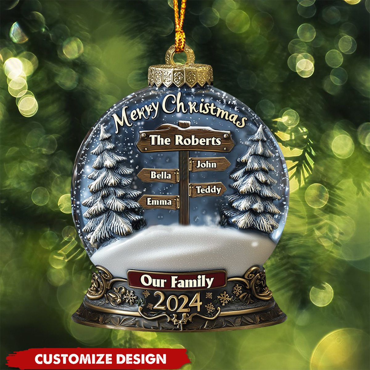 Merry Christmas 2024 - Personalized Family Christmas Acrylic Ornament