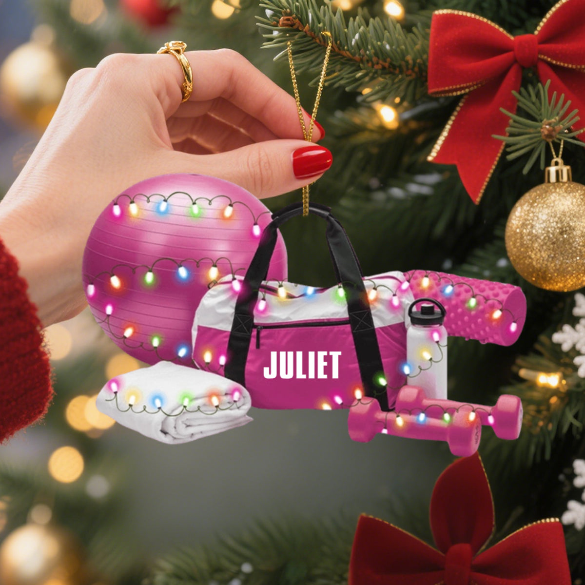 Personalized Fitness Workout Ornament, Gift For Body Builder