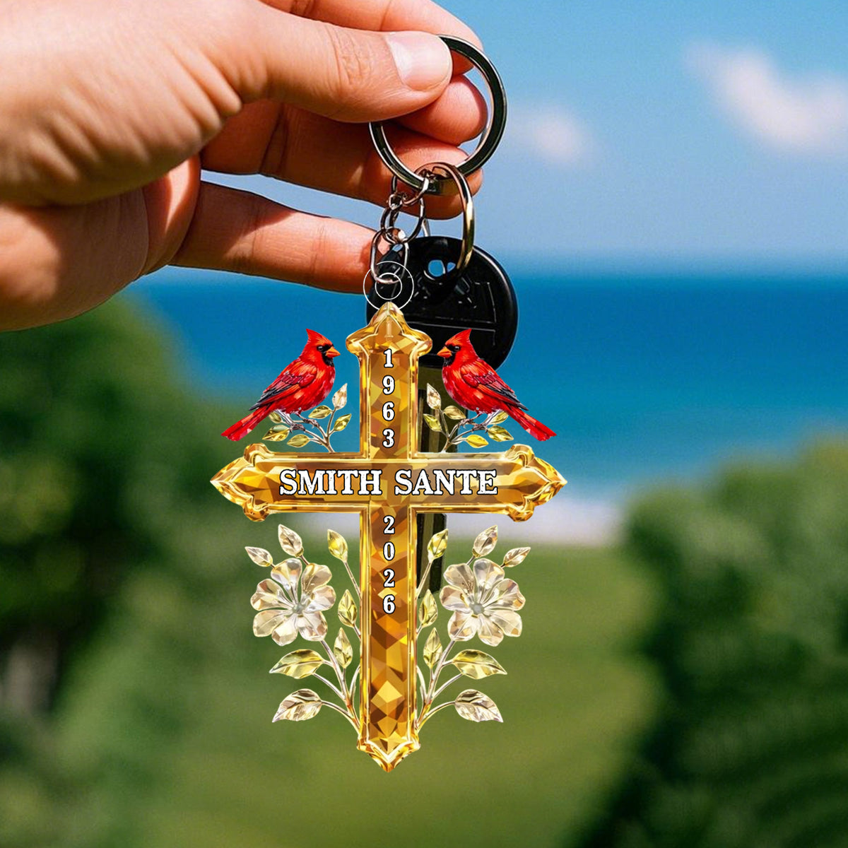 A Cardinal Visit From Heaven - Personalized Acrylic Keychain, Memorial Gift For Loss Of Loved One