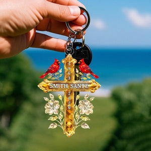 A Cardinal Visit From Heaven - Personalized Acrylic Keychain, Memorial Gift For Loss Of Loved One