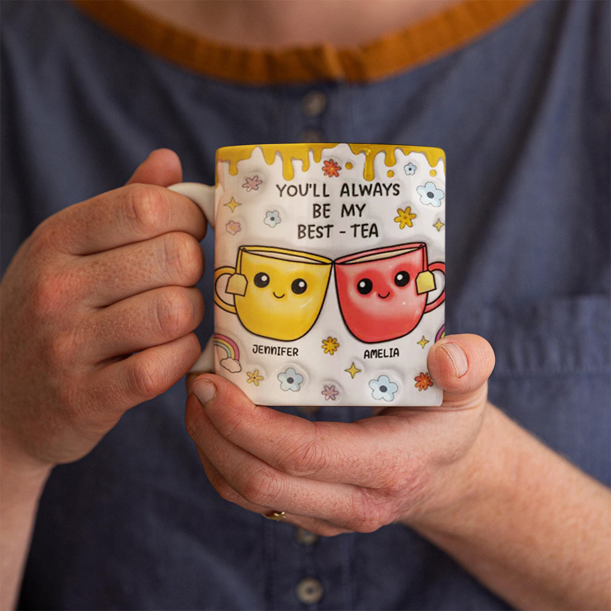 You'll Always Be My Best-Tea, Personalized White Edge-to-Edge Mug