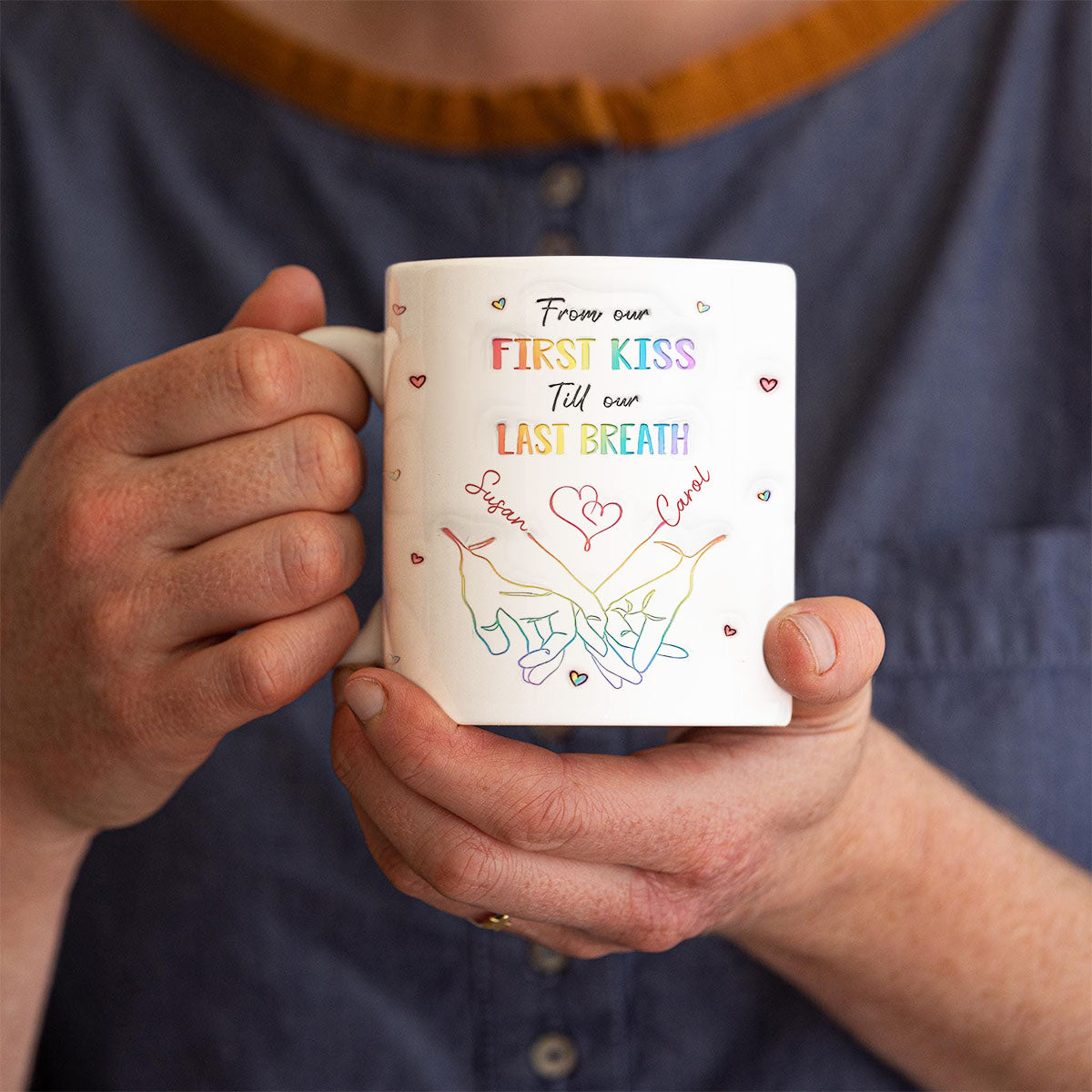 Love Knows No Gender - Couple Personalized Printed Mug, Gift For Anniversary