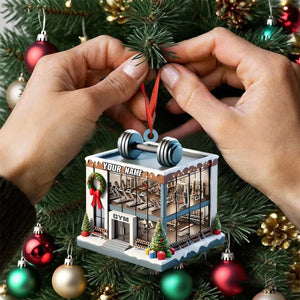 Custom Name Gym Ornament,Weightlifting Ornament, Gymnastics Christmas Gift